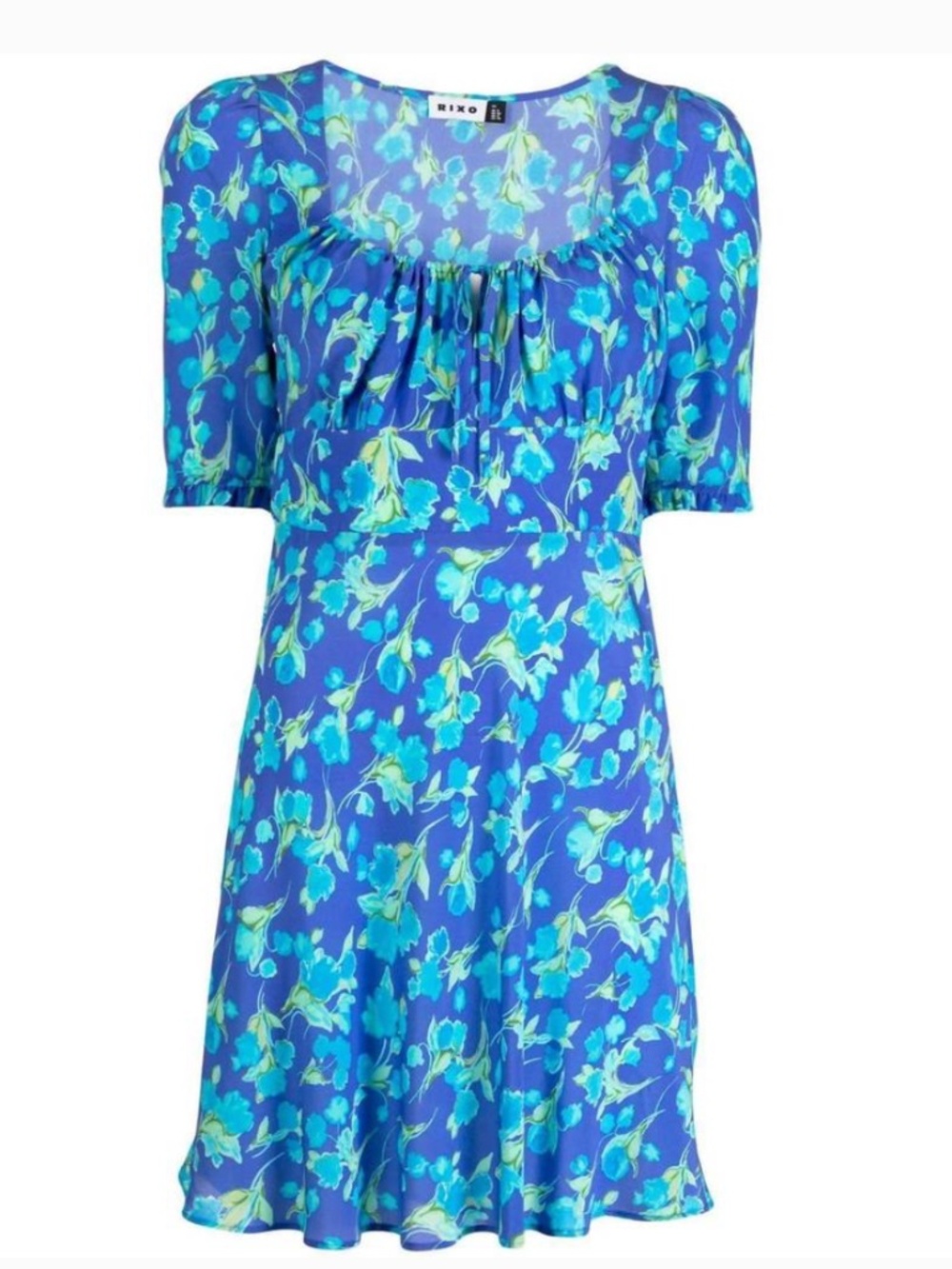RIXO  Lilita Floral-Print Silk Mini Dress